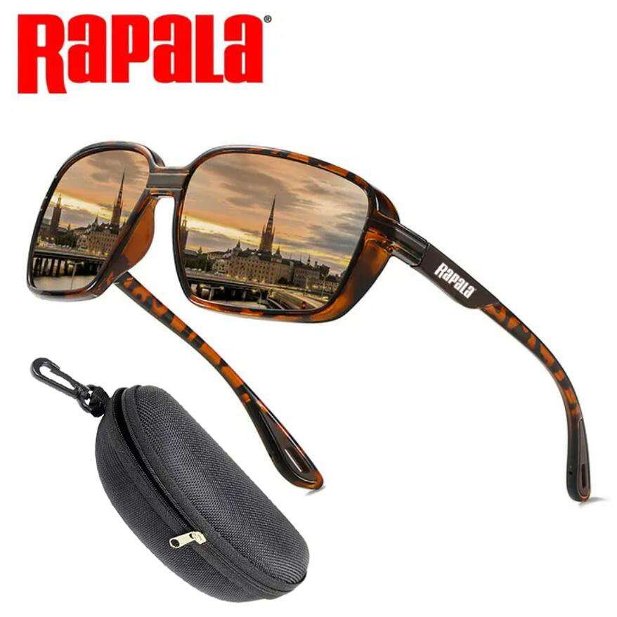 Original Rapala Fishing Glasses Outdoor Mountaineering Anti-ultraviolet Classic Polarized Sunglasses Riding Driving Sunglasses: Brown
