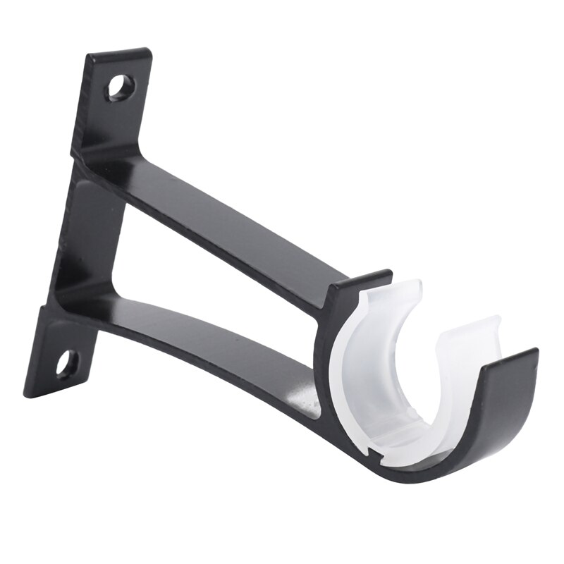 4 Pack Single Curtain Rod Brackets for Drapery Rod Aluminum Alloy Heavy Duty Curtain Rod Holders (Black)