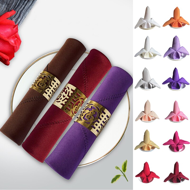 1Pc Cloth Napkin Polyester Table Napkins Restaurant Dinner Wedding Table Napkins Banquet Decor Supplies Party Decoration
