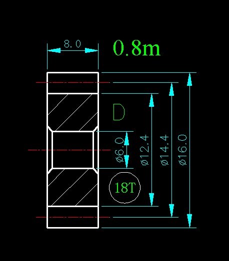 /0.8m 18T Hole 3mm 4mm 5mm 6mm/width 8mm For Meat Grinder Parts etc.
