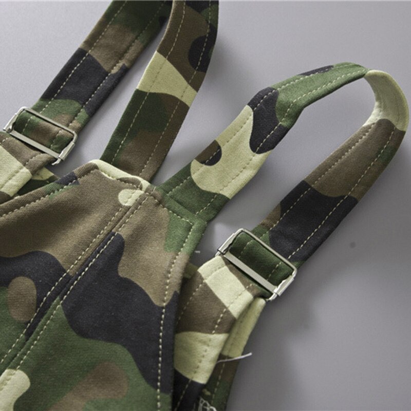 Toddlers Baby Boy Girls Suspender Pants Children Cotton Camouflage Pattern Pants Overalls Trousers Batiste