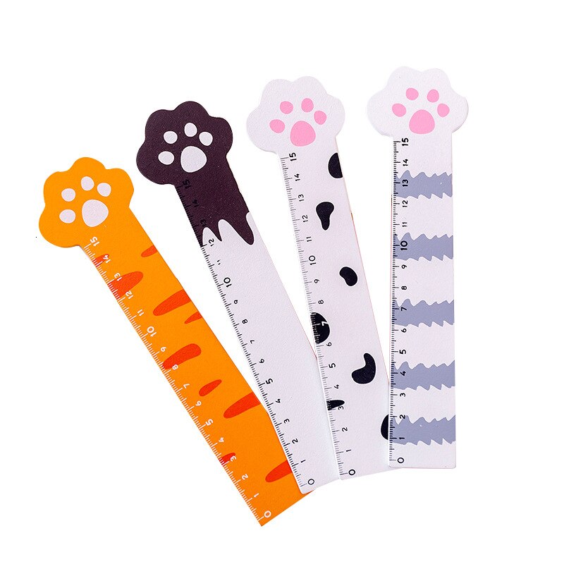 1 st lytwtw's kawaii enkel kattklo ull linjal mäter rak linjal verktyg elev skola kontorsmaterial brevpapper