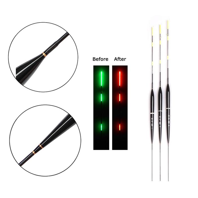 3 størrelser 3 farver smart float fiskeri led lys nat lysende fiske flåd smart led lys automatisk smart fiske float