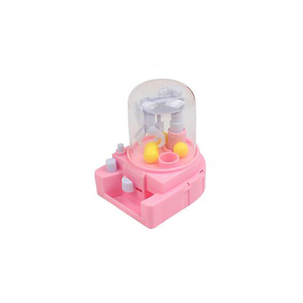 Mini Doll Machine Grabbing Ball toy Coin Candy Machine Play House Catch Ball Machine Capsule Machine Educational christmas Toys: Pink