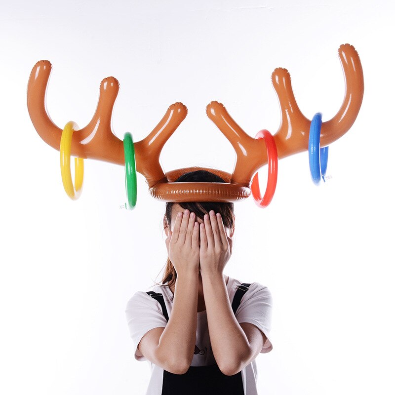 PVC Gonfiabile Corna di Anello di Lancio Corna Di Natale Ji ottavino Cerchio Gonfiabile Anello per BAMBINI Giocattolo
