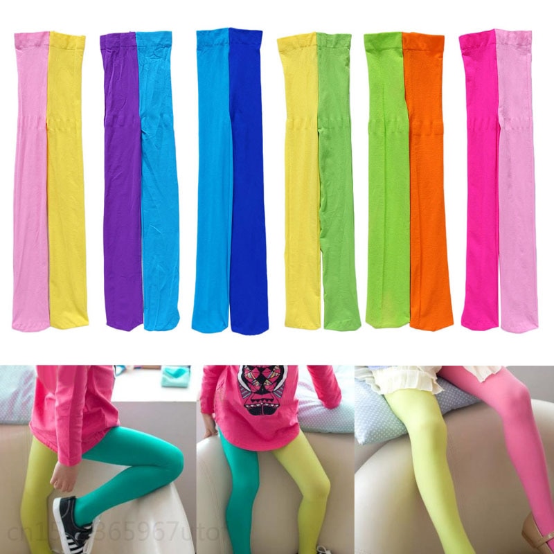Piger leggings dobbelt slik farve varme strømper børn strømpebukser underbukser