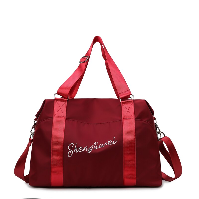 Di viaggio On-Line Rosso Tirare Asta Borsa Da Viaggio Leggero Grande Capacità Extra Large Borsa Da Palestra Sport Femminile Sacchetto Dei Bagagli Tote borsa: red wine  medium