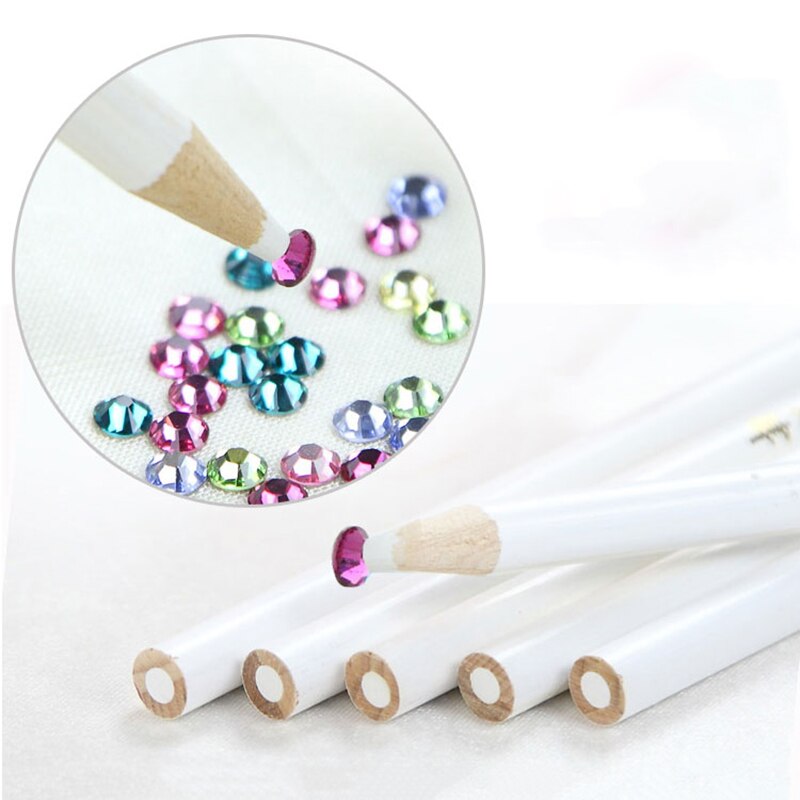 5 stks/set Top Professionele Houten Puntjes Potloden Point Boor Pen voor Nail Art Rhinestones Gems Picking Gereedschap