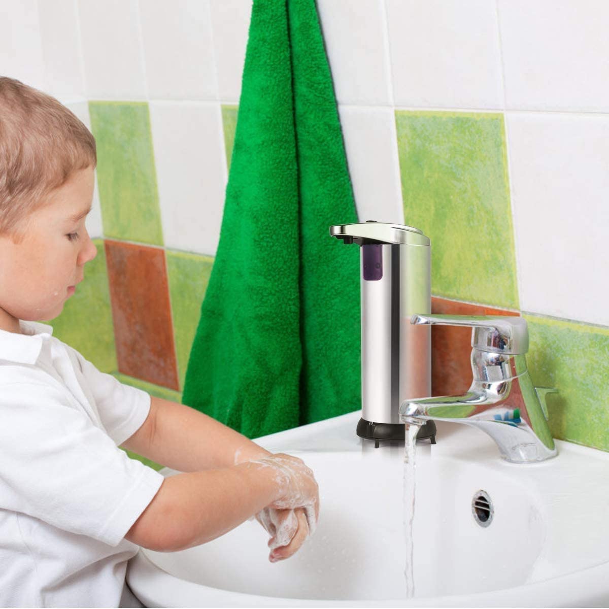 Liquid Soap Dispensers Stainless Steel Automatic Liquid Dispenser Smart Sensor 250ML Hand Wash Dispenser Home Kitchen Bathroom