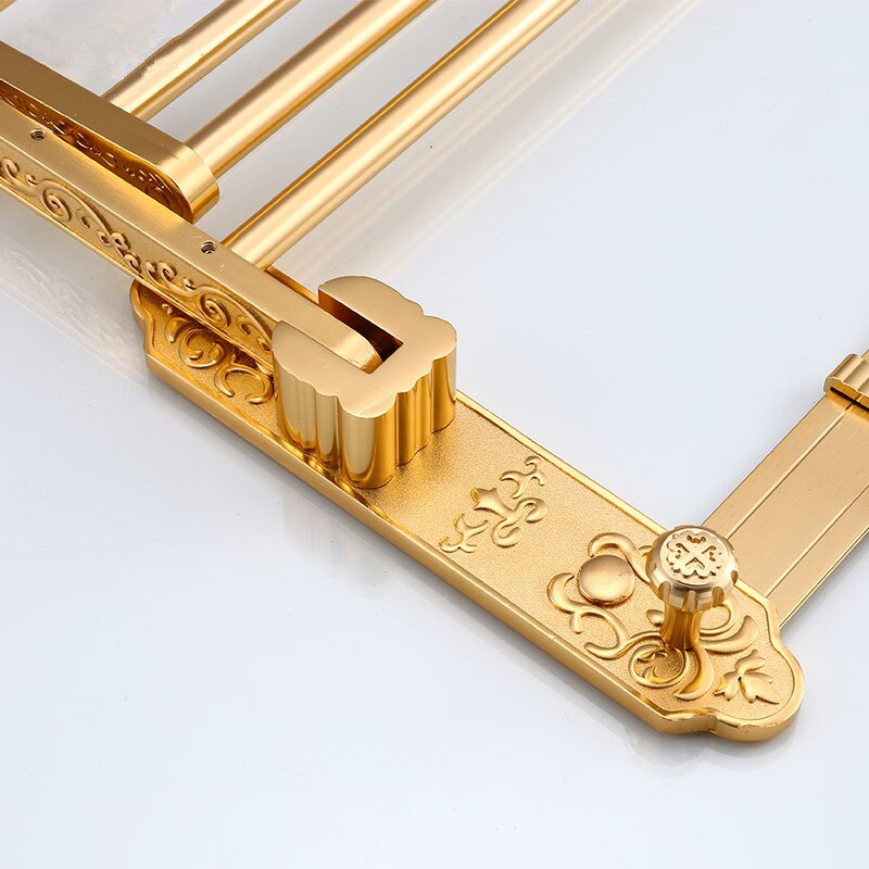 Bathroom Accessories Set Aluminum Carved Champagne Gold Towel Rack Towel Bar/Ring Toilet Brush Holder Corner Shelf Paper Holder