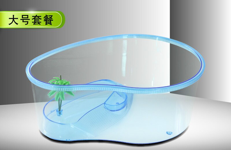 1PCS Desktop Large Plastic Turtle Cylinder Plastic Turtle Tank Office Turtle Tank and Balcony: L