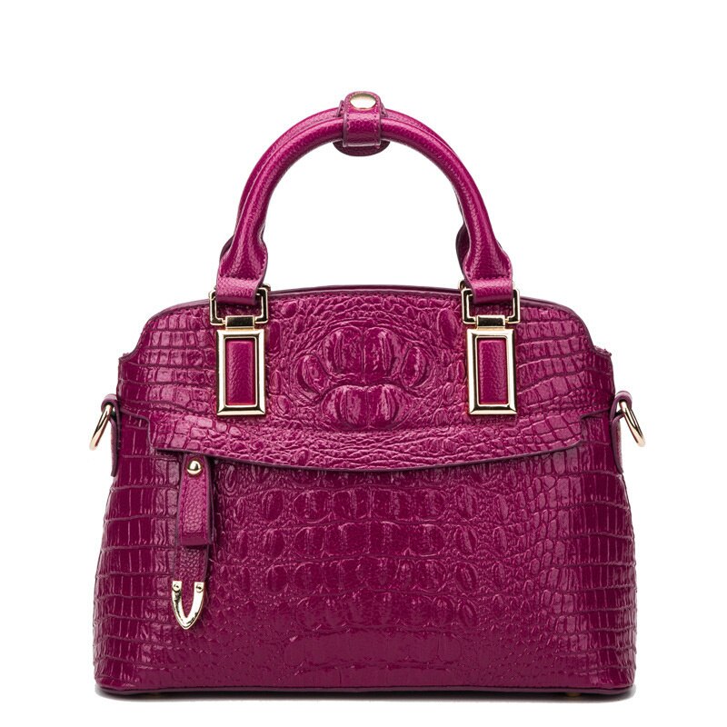 Motaora Casual Vrouwen Schoudertas Voor Vrouwelijke Krokodil Patroon Handtas Miss Grote Capaciteit Shell Tas Veelzijdige Outdoor Tassen: Rose Purple