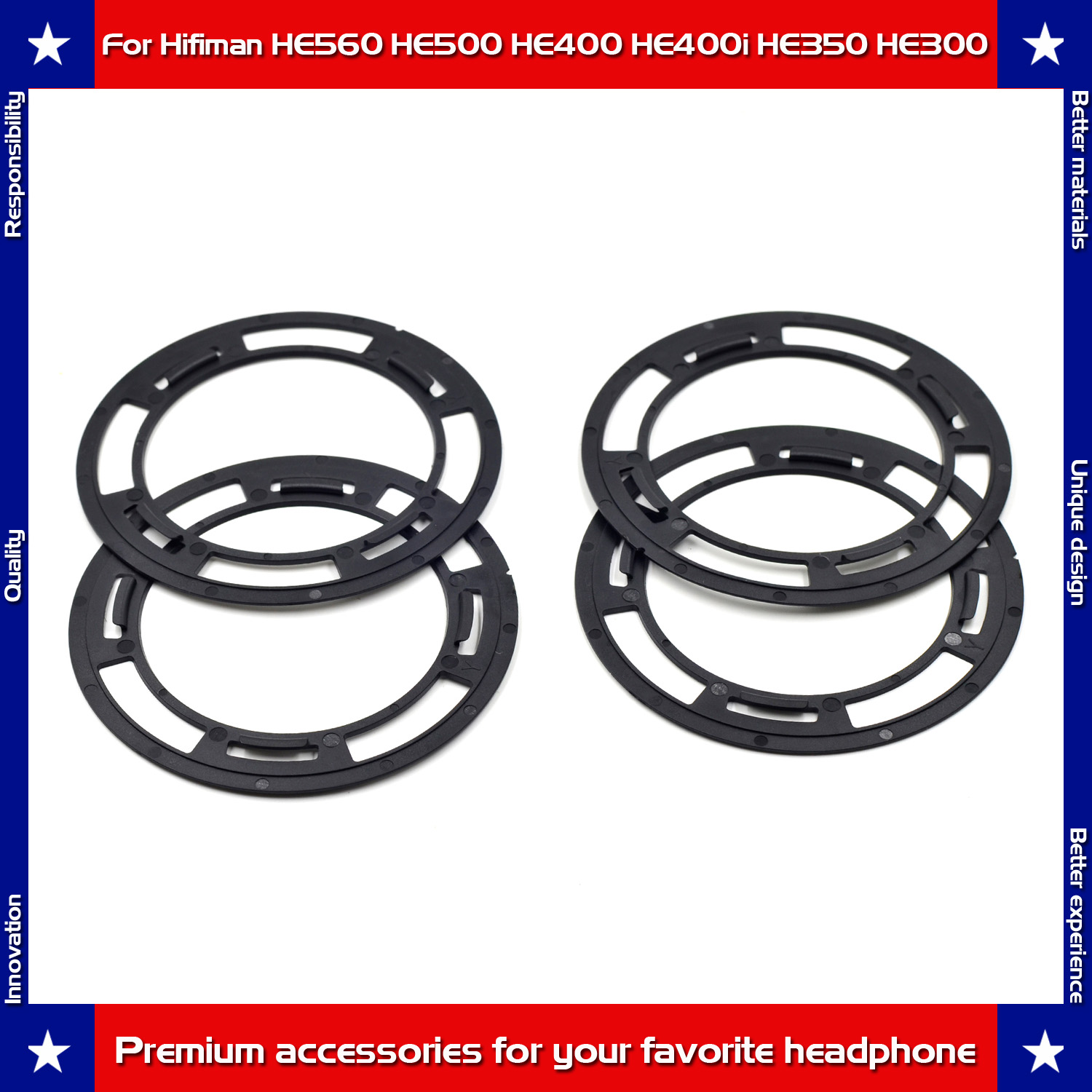 4 Stuks Oorkussens Plastic Frame Montage Ringen Voor Hifiman SUNDARA HE560 HE500 HE400 HE400se 400i 400 S HE300 HE350 Hoofdtelefoon: Default Title