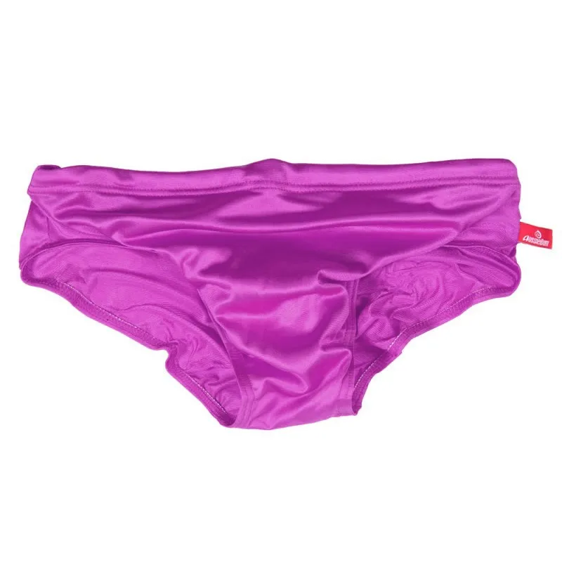 Summer Swimwear Men Solid Swimsuit Boy Swim Suits Beach Surfing Shorts Man Triangular Swimming Briefs: S / PURPLE