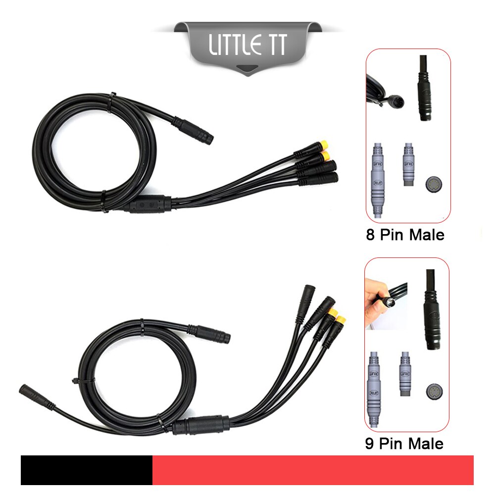 Ebike julet 1 t 4/1 t 5 vattentät kabel för styrenhet/ljus/ebroms/gasreglage/display ebike konverteringskabel