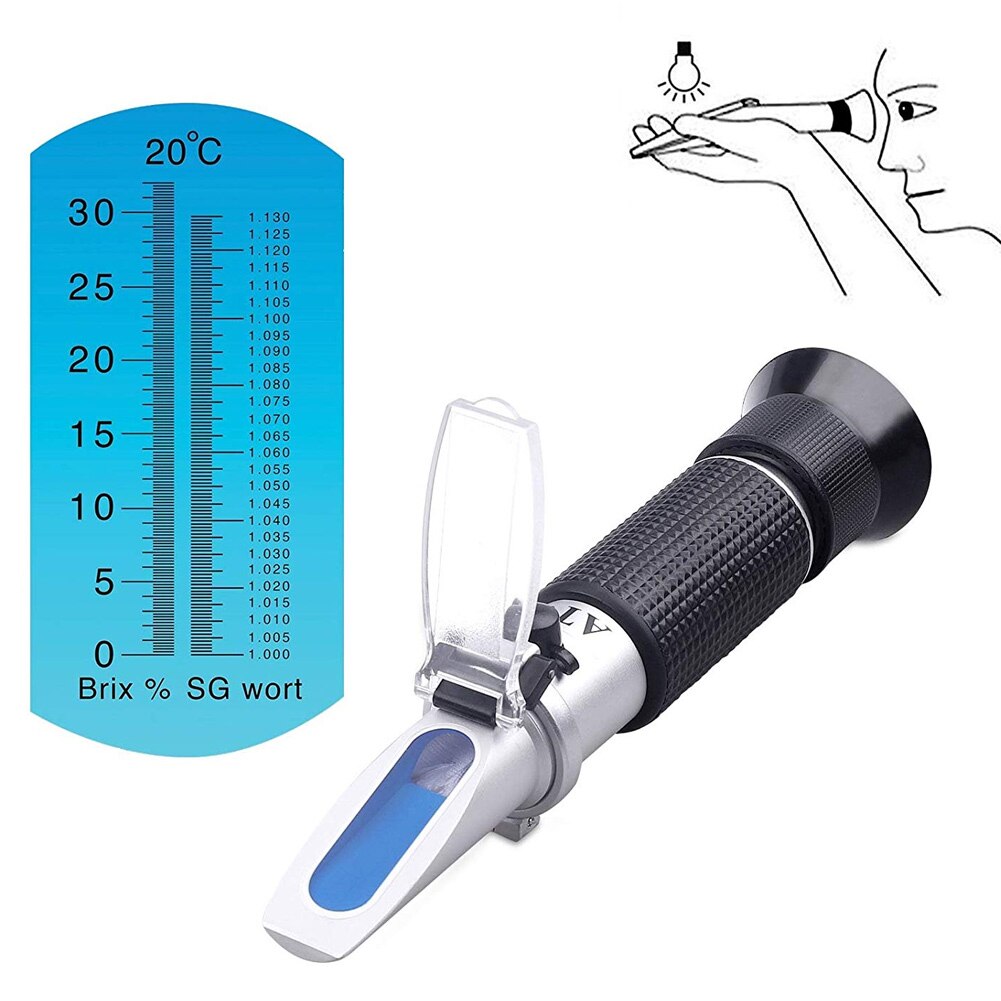 Handheld Brix Refractometer with ATC 0-32% Brix fo... – Grandado