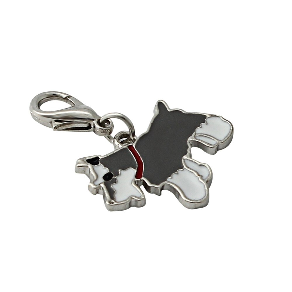 Accessoires en émail pour collier et pendentif, nouvelle étiquette pour chien, numéro 1 pièce, gris, Schnauzer, identification des animaux de compagnie, F10