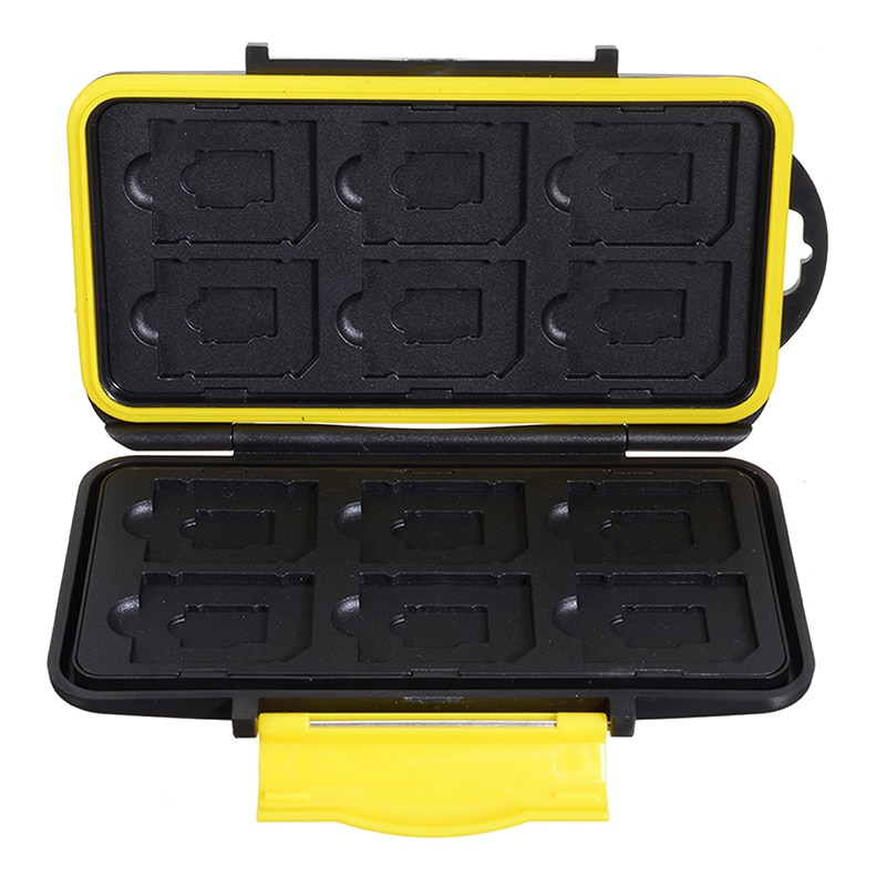 1PC Storing Case Micro SD/TF Cards Holder Portable Storage Box Card Protecting Placing Boxs Waterproof ABS 12 Slots