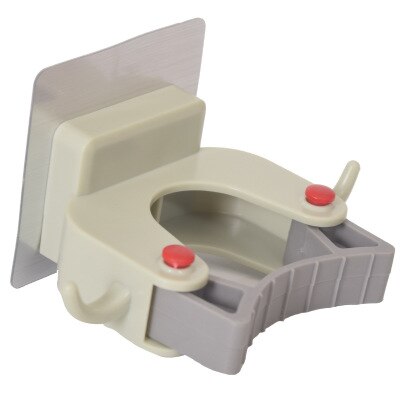 Cleaning Tools Holder Home Mop Clip Mop Hooks No Trace Mop Holder Bathroom Rack Household Organizer Kitchen Wall Sticker Rack: 1pc green