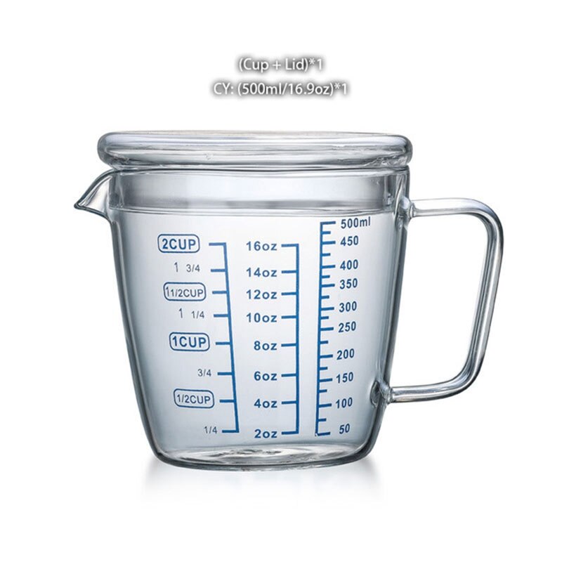 Glass Measuring Cup Milk Jug Heat Resistant Glass Cup Measure Jug Creamer Scale Cup Tea Coffee Pitcher Microwave Safe