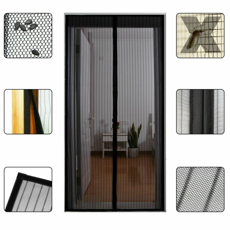2 størrelse sommer mesh net anti myg insekt flue bug gardin automatisk lukning dør skærm køkken gardin