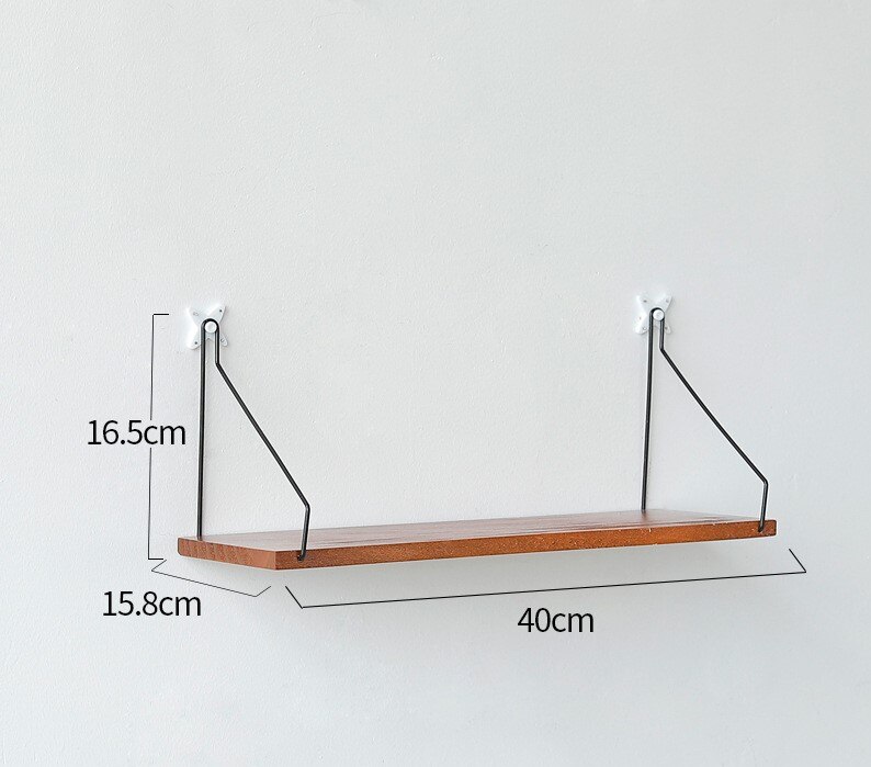 Metal Solid Wood shelf Bracket Support Wall Mounted Storage Rack Home Accessory 30/40/50cm 1pcs: Medium 40cm Brown