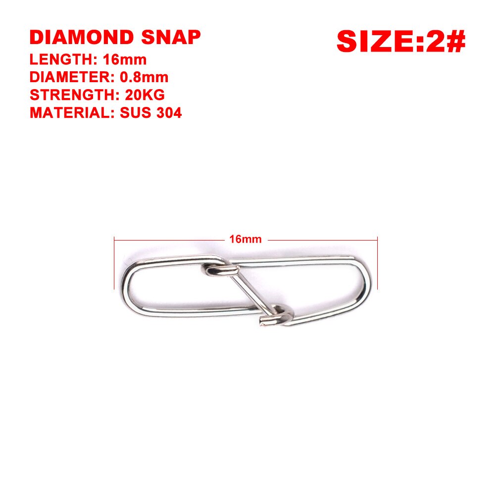 30pcs/bag Stainless Steel Hook Fast Clip Lock Snap Swivel Solid Rings Safety Snaps Fishing Hook Connector Fishing Gear: 3