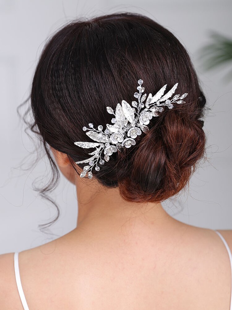 Coiffes de mariage faites à la main, peigne à cheveux argent, coiffures de mariée, bijoux fascinants pour femmes, nouveauté