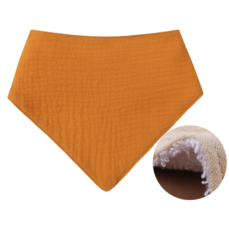 Bavaglino per allattamento per bambini bavaglino tinta unita bottone a pressione asciugamano Saliva morbido cotone triangolo Burp Cloth per neonato