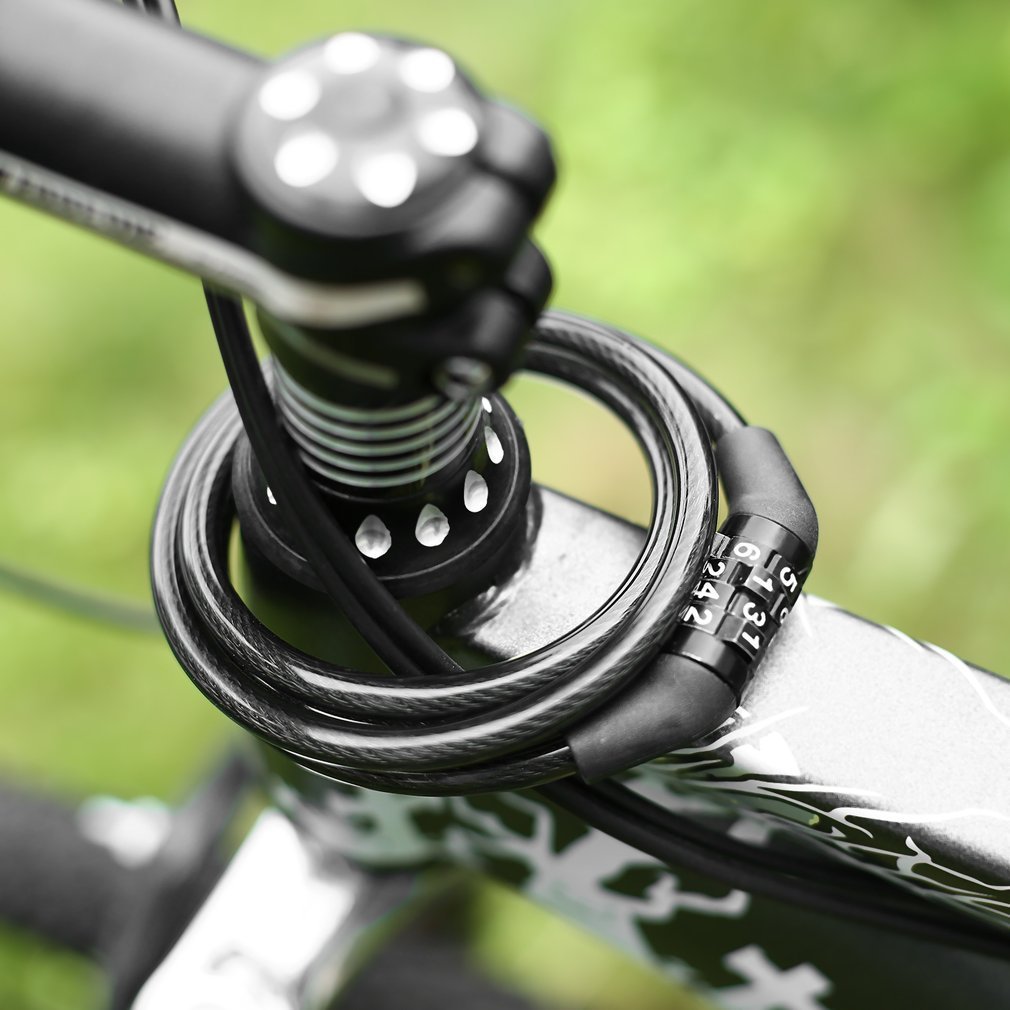 Multi-funktionale Code Anti-Diebstahl Sicherheit Kabel sperren Radfahren 4-Digital Leicht zu Verwenden Fahrrad Kombination Fahrrad chian Passwort sperren