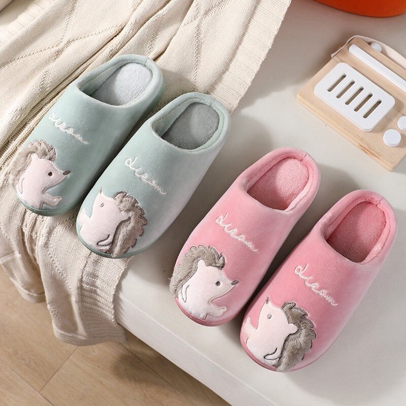 Naiset pehmotossut miehet parit koti pörröinen luistamaton lämmin talon lattia puuvillakengät sarjakuva eläin naiset tytöt tekoturkis liukumäet