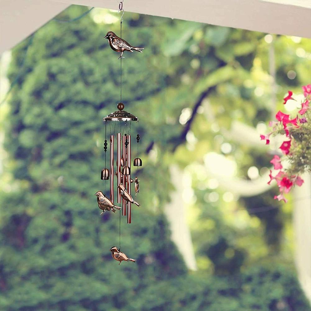 Koperen Buis Windgong Vogel Buterfly Overhandigen Bel Hanger Outdoor Tuin Pastorale Retro Stijl Windgong Klokken Decoratie