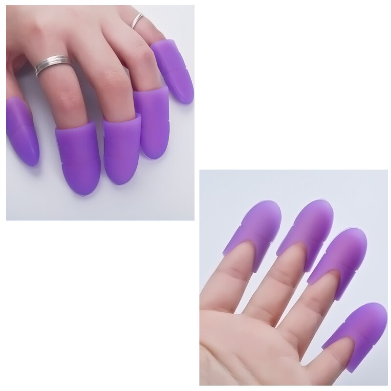 5 stks/set UV Gel Polish Remover Warp Nail Tips Siliconen Losweken Cap Clip Herbruikbare Manicure Cleaning Vernis Kits Accessoire gereedschap