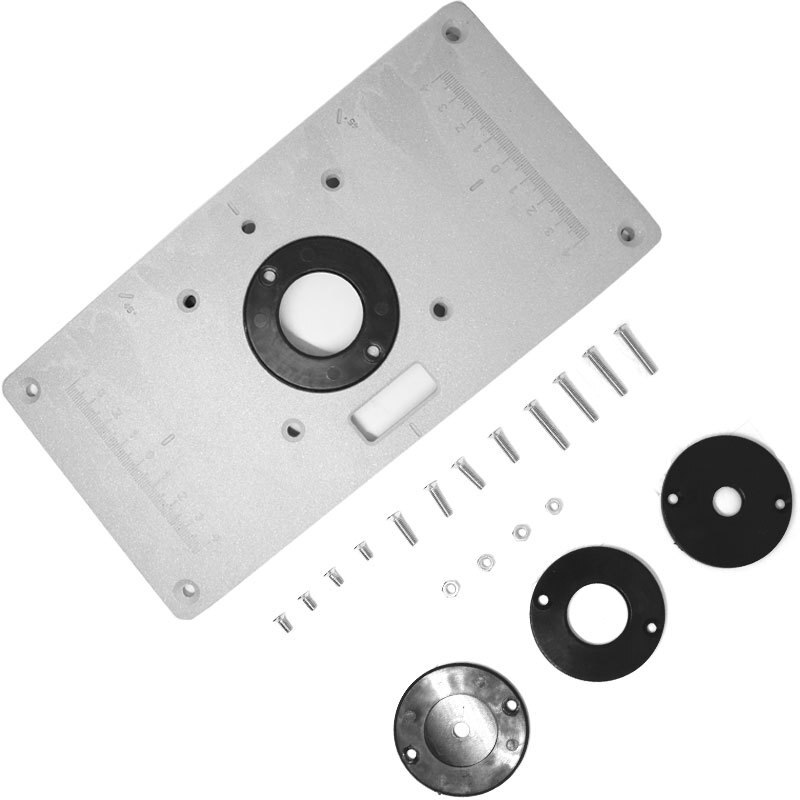 Router Table Plate Insert Plate w/ 4 Rings For Woodworking workbench universal flip board workbench 235x120x 8mm