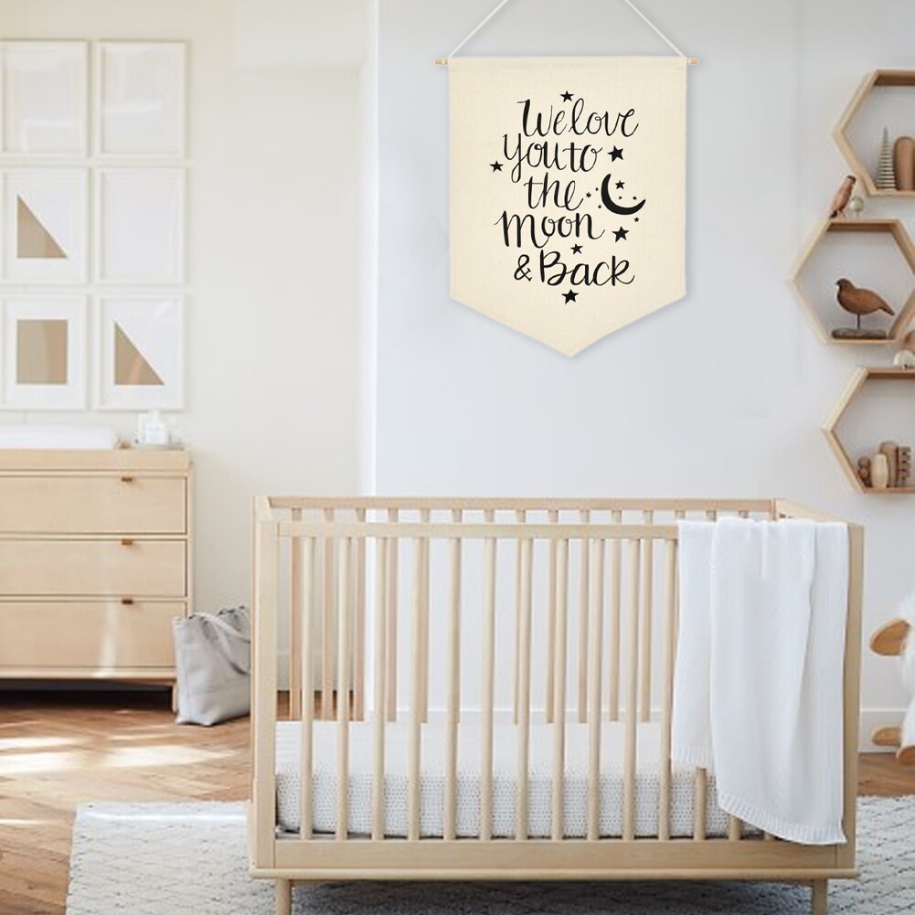 Display Durable Wall Canvas Banner For Baby Nursery Hanging Pennant Alphabet Home Decor Kids Room Early Educational Ornaments