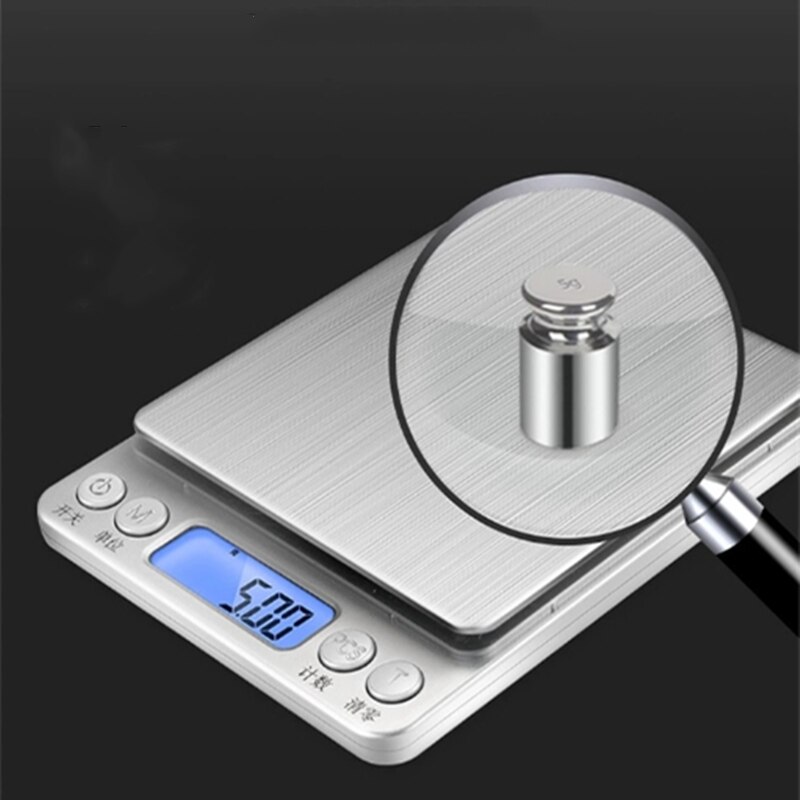 Digital Stainless Steel Kitchen Scale Electronic Cooking Food Scale Measuring Tool Mini Pocket Jewelry Scale Kichen Accessories