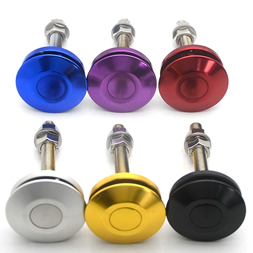 Pin de bonete de liberación rápida de aluminio Universal, 2 uds., botón de bloqueo de pasadores, Clip, motor de cierre rápido para coche