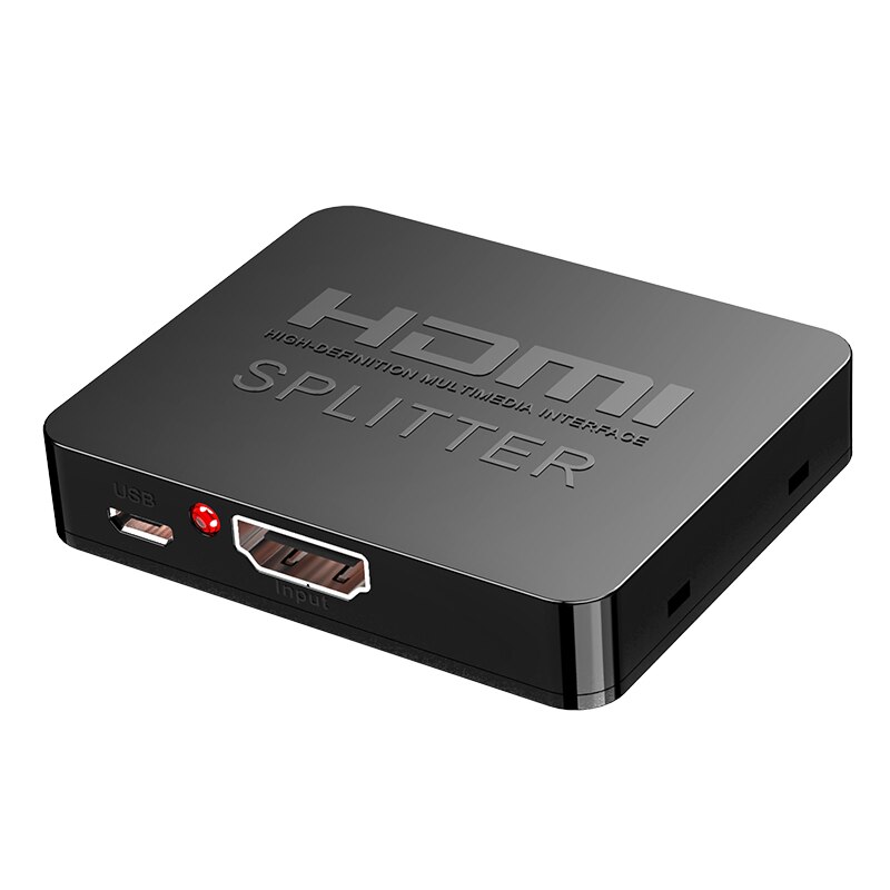 Mini hdmi 1 input 2 output splitter, hdmi splitter understøtter 4k * 2k opløsning: Sort hdmi switcher