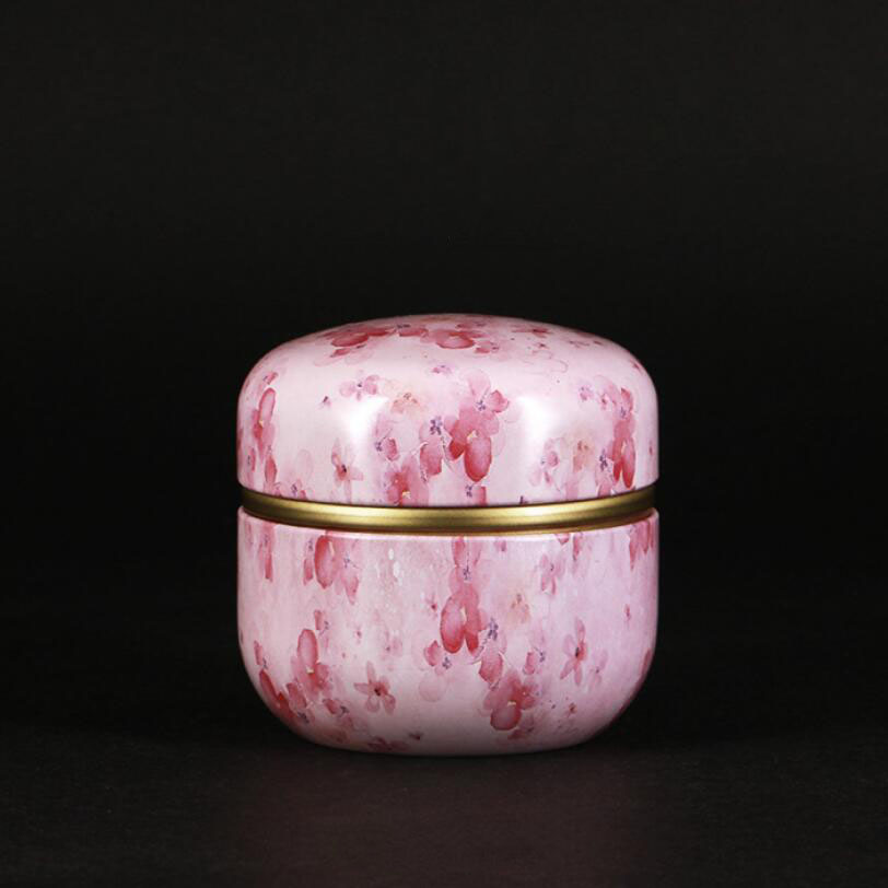 Lata de té de metal de alta gama, creativa, japonesa, pequeña, redonda, portátil, para viaje, caja de embalaje, caja de hierro: 06