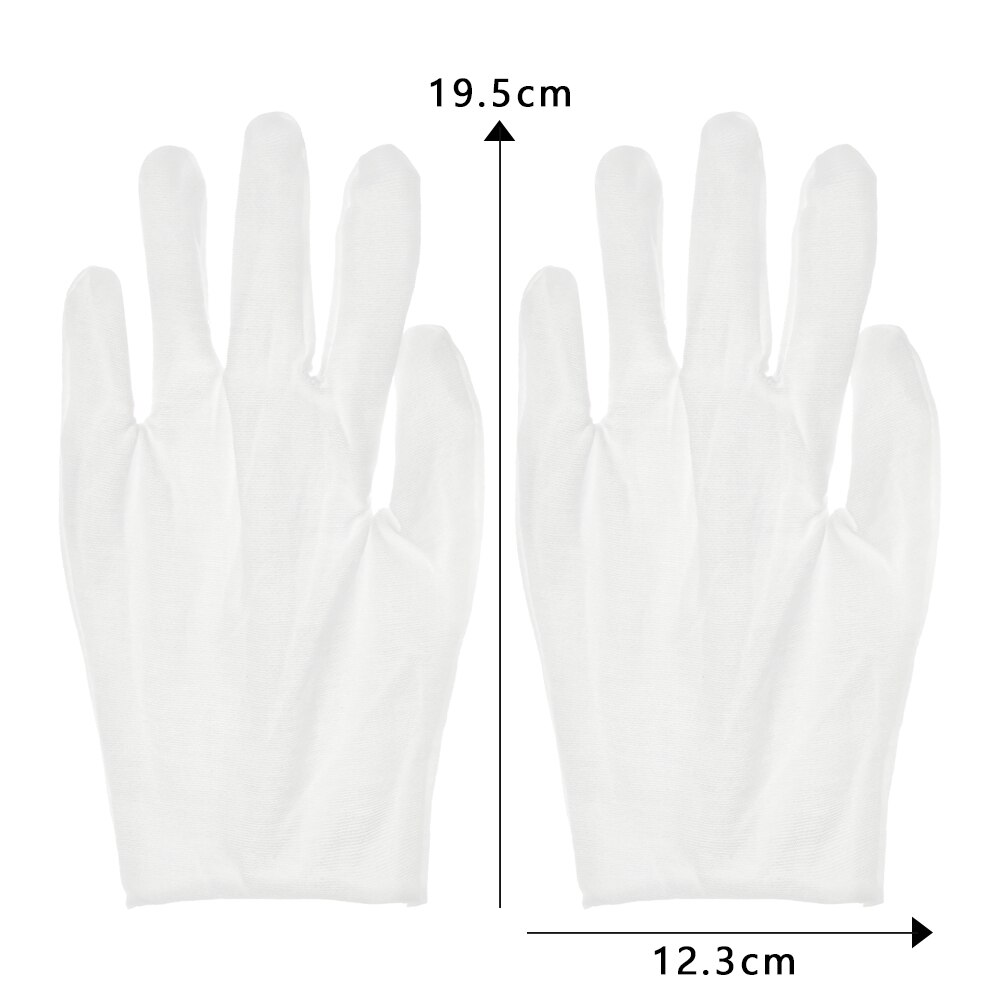 1Pair White Cotton Gloves Labor Protection Gloves for Jewelry Appreciation thin medium Cleaning Gardening Etiquette Supplies