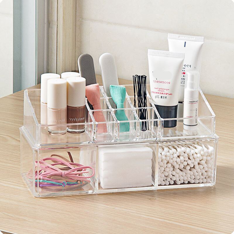 tiroir en acrylique Transparent, Portable, empilable, détachable, boîte de rangement cosmétique anti-poussière