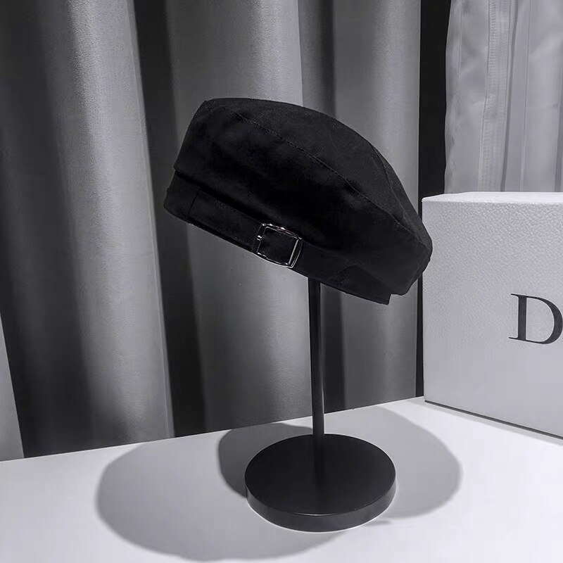 DUHGBNE Baskenmuts voor heren, verstelbare ballonmuts, baret, hoed, rijden, muts, mode, baret, hoed, platte muts, nieuwe pet, bruin, Eén maat