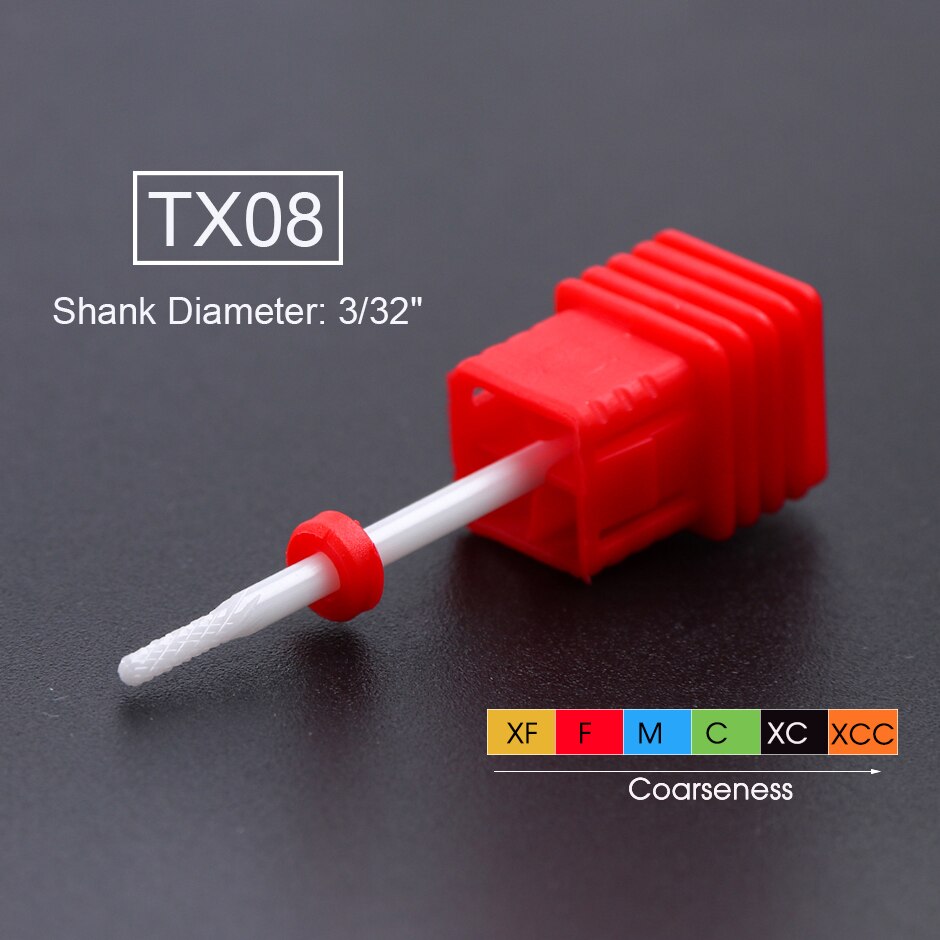 1pcs Small Round Remover Cutter for Manicure Dead Skin Nail Drill Ceramic Clean Bits Burr Pedicure Electric Nail File CHTX01-14: TX08