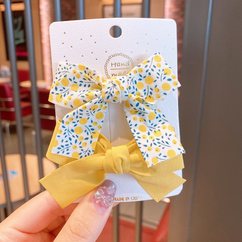 2 Stks/set Bloem Baby Haar Clips Bows Kids Meisje Haar Clip Kinderen Haarspeld Haarspeldjes Haarspeldjes Baby Haar Accessoires: 2
