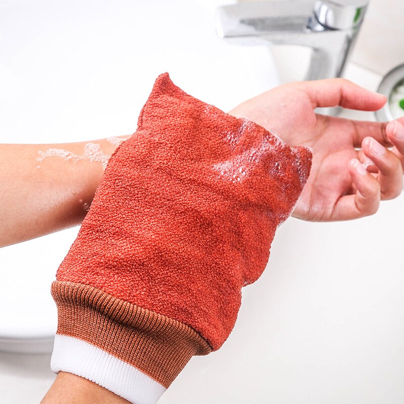 Eksfolierende peeling mitt scrub handske forberedelse krop rengøring bad bruser handske scrub handsker svamp hud spa bad brusebad vask