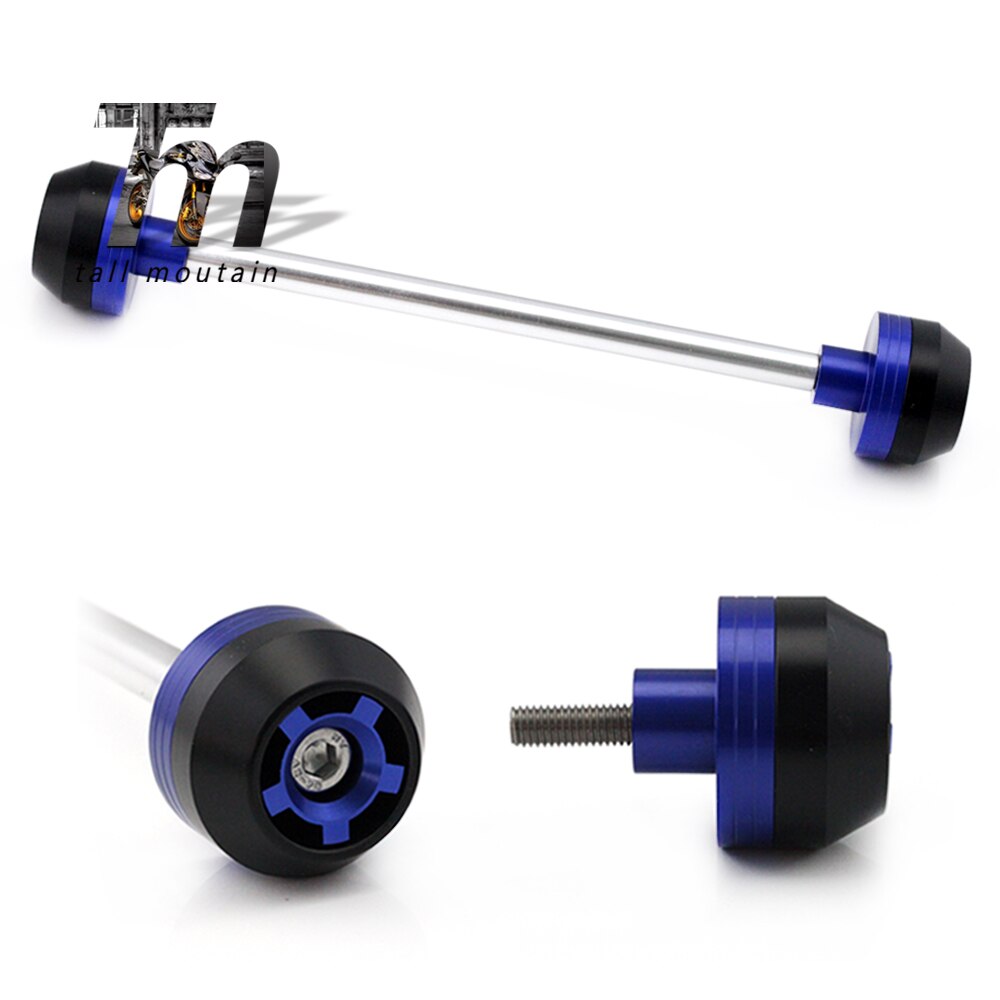 Para triumph speed triple 2007 2008 2009 eixo dianteiro garfo acidente slider acessórios da motocicleta protetor de roda caindo proteção: Azul