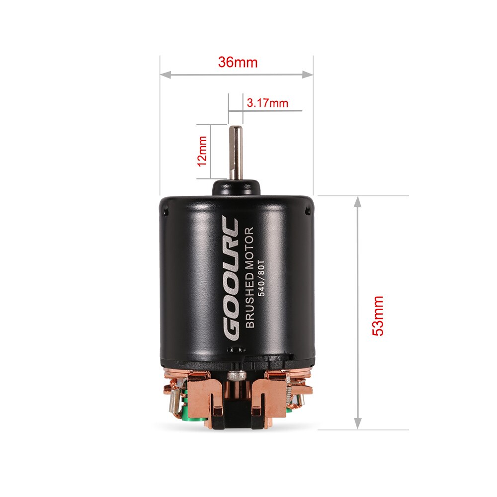 GOOLRC 540 Brushed Motor - 13T-80T Options - for 1/10 Off-Road Rock Crawler RC Cars