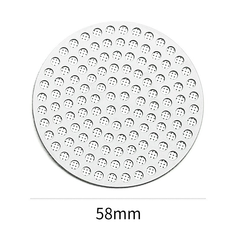 51/53/58mm Herbruikbare Koffie Puck Scherm 304 roestvrij staal Dubbellaags Koffiefilter Fijnmazig Professionele Espresso Accessoire: Licht Geel