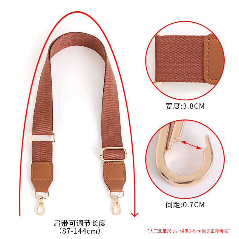 Effen kleur tasriem canvas damestas schouderriem accessoires enkele schouder diagonale overspanning lange schouderriem