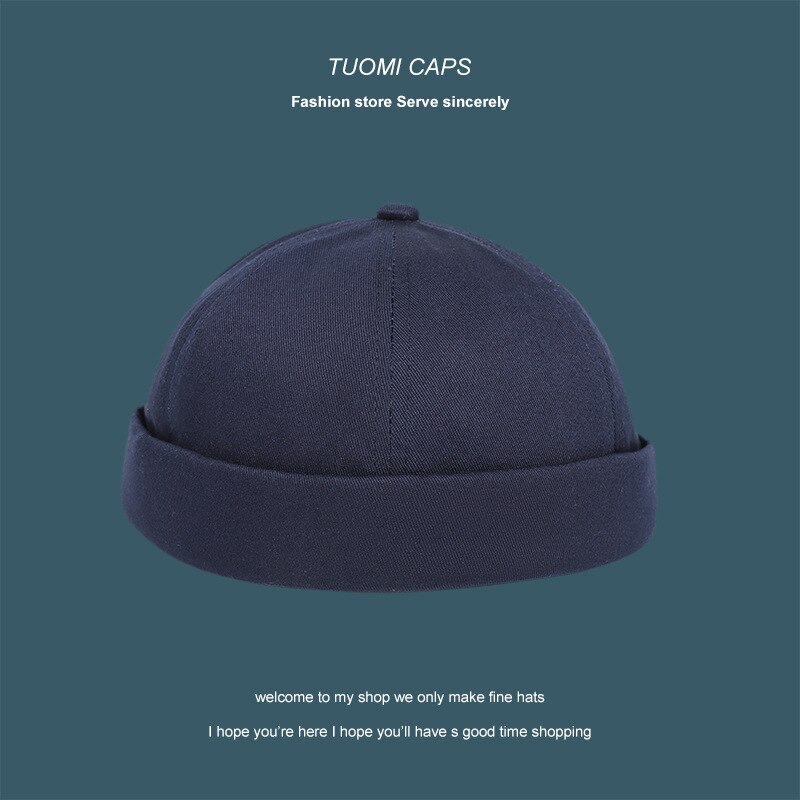 nuevos hombres y mujeres melón de cuero Sombrero estilo boina de lana Yuppie casero Beanie calle tendencia Hip-hop sombrero amantes melón redondo sombrero: A-03